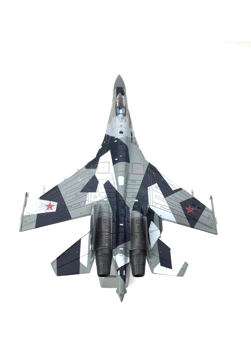 1/100 Scale Russian Su-35 Super Flanker Multirole Fighter Jet Alloy Simulation Model, Static Display Collectible, Alloy/Plastic Material, Landing Gear Wheels Rotatable, Tires Removable - Image 3