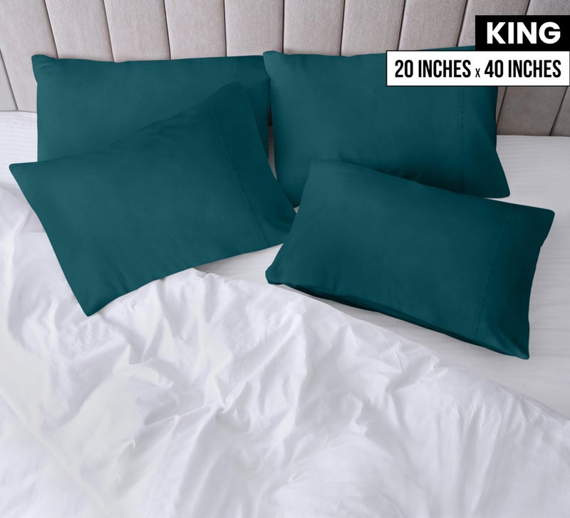 Utopia Bedding King Pillow Cases - 4 Pack - Envelope Closure - Soft Brushed Microfiber Fabric - Shrinkage and Fade Resistant Pillow Covers King Size 20 X 40 Inches (King, Teal) - Image 2