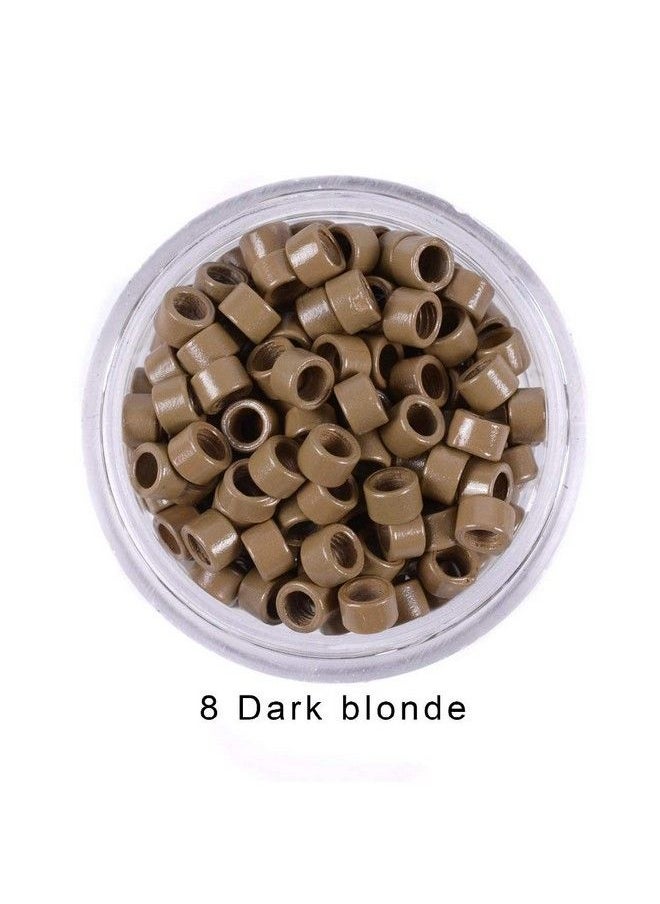 Funyn - 1000Pcs Screw Micro Rings Tube Aluminum Crimp Hair Beads Micro Links 4.0Mm For Pre Bonded Human Hair Feather Extensions Hair Tools (8# Dark Blonde) - Image 1