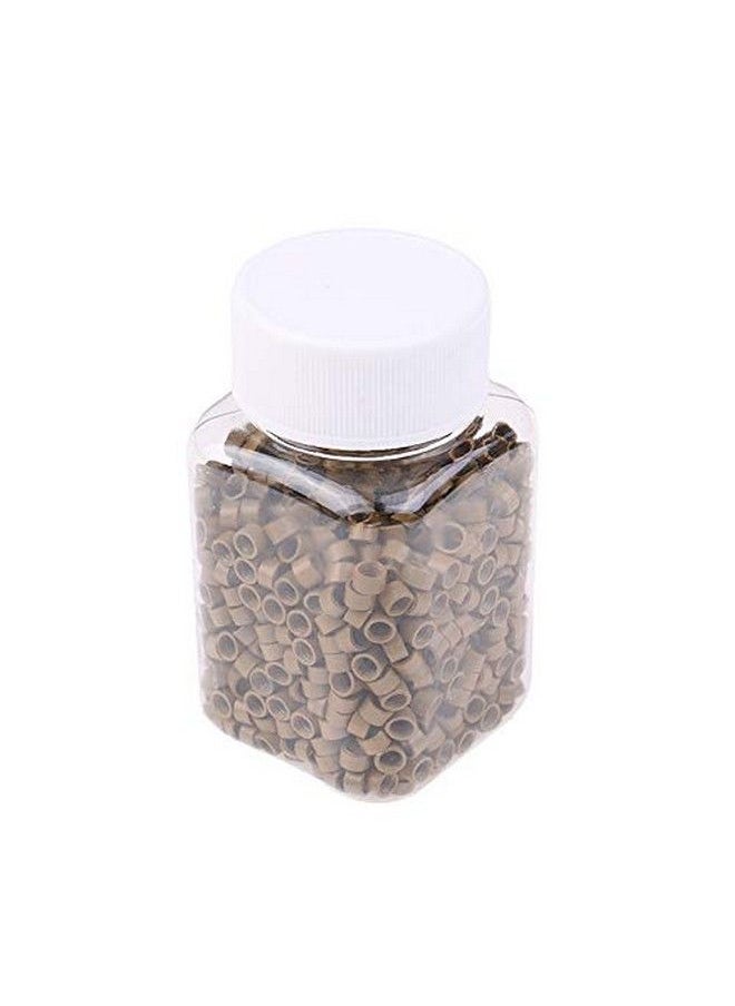 Funyn - 1000Pcs Screw Micro Rings Tube Aluminum Crimp Hair Beads Micro Links 4.0Mm For Pre Bonded Human Hair Feather Extensions Hair Tools (8# Dark Blonde) - Image 1