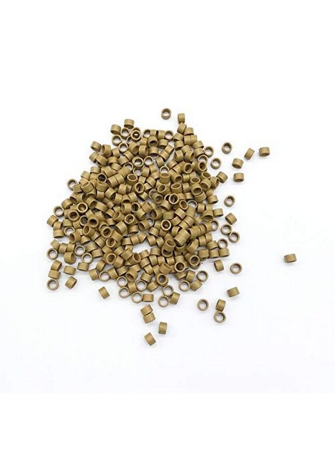 Funyn - 1000Pcs Screw Micro Rings Tube Aluminum Crimp Hair Beads Micro Links 4.0Mm For Pre Bonded Human Hair Feather Extensions Hair Tools (8# Dark Blonde) - Image 1