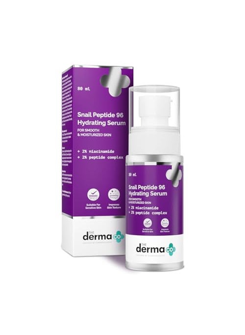 THE derma Co The Derma Co Snail Mucin 96 Hydrating Serum | Gives Up To 24-Hour Moisturization | Helps Enhance Skin Texture | Lightweight & Non-Greasy | 2.71 Fl Oz/80ml 