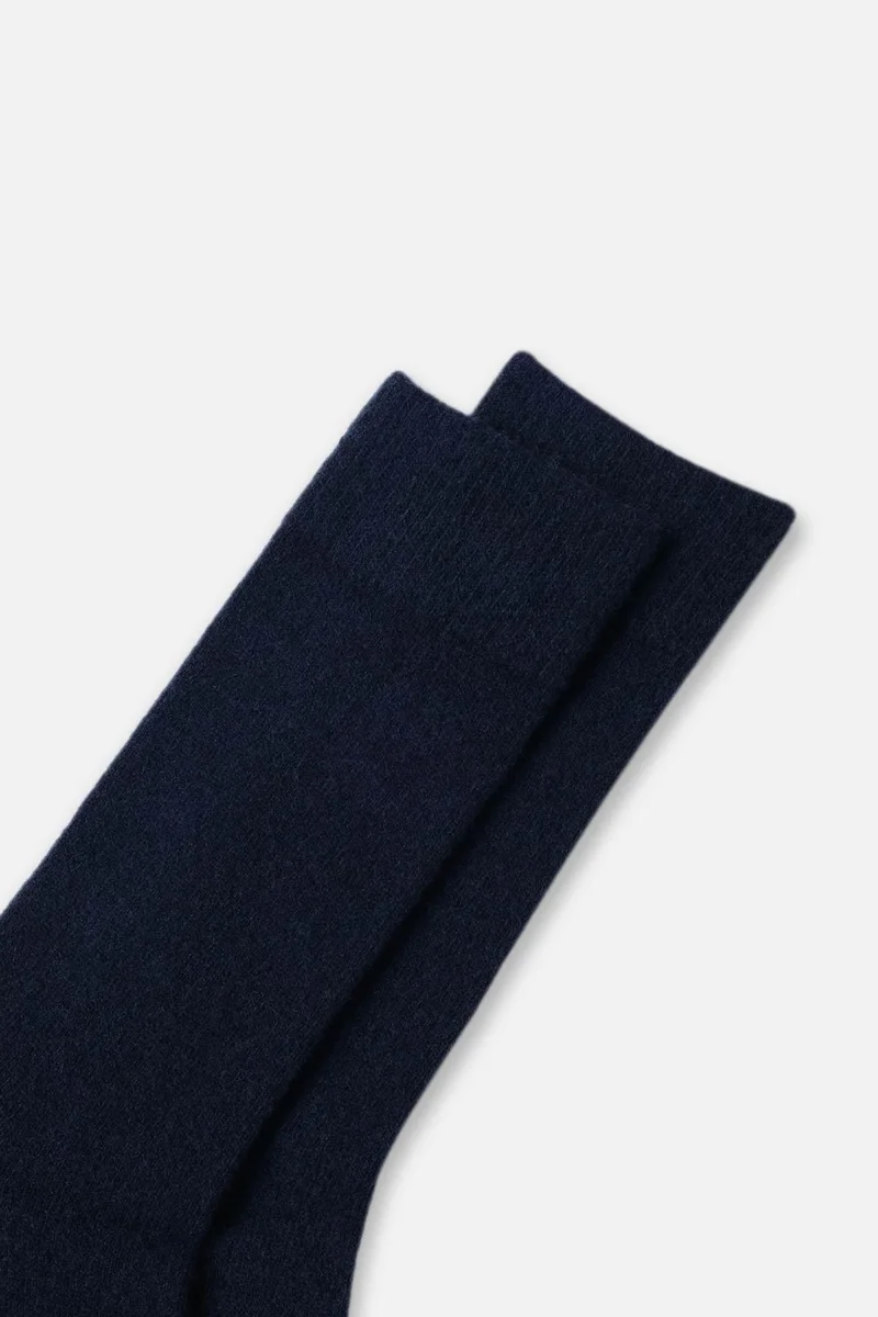 Aytuğ Men's Lambswool (Sheep Wool) Single Navy Blue Socks - A-25070-L