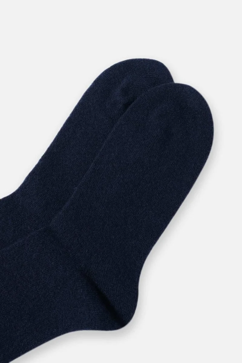 Aytuğ Men's Lambswool (Sheep Wool) Single Navy Blue Socks - A-25070-L