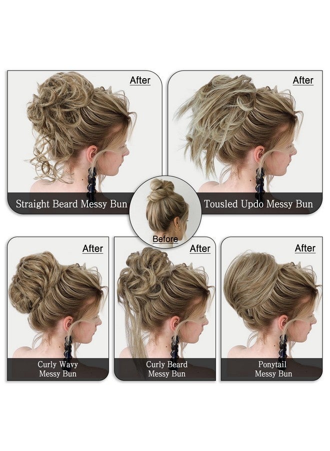 أتش أم دي مجموعة إكسسوارات شعر مكونة من 5 قطع من HMD، كعكة شعر فوضوية، تسريحة شعر مرفوعة للنساء، وصلات شعر على شكل ذيل حصان مع شريط مطاطي مرن، تسريحة شعر مرفوعة طويلة، مجموعة إكسسوارات شعر فوضوية للنساء (12H24) - Image 4