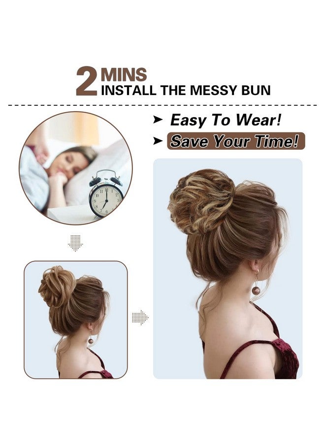 أتش أم دي مجموعة إكسسوارات شعر مكونة من 5 قطع من HMD، كعكة شعر فوضوية، تسريحة شعر مرفوعة للنساء، وصلات شعر على شكل ذيل حصان مع شريط مطاطي مرن، تسريحة شعر مرفوعة طويلة، مجموعة إكسسوارات شعر فوضوية للنساء (12H24) - Image 3