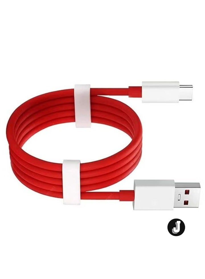 JAJEEK "New 1-Pack OnePlus Type-C Dash Charging USB Cable – Red, Fast Charging & Data Transfer" - Image 2