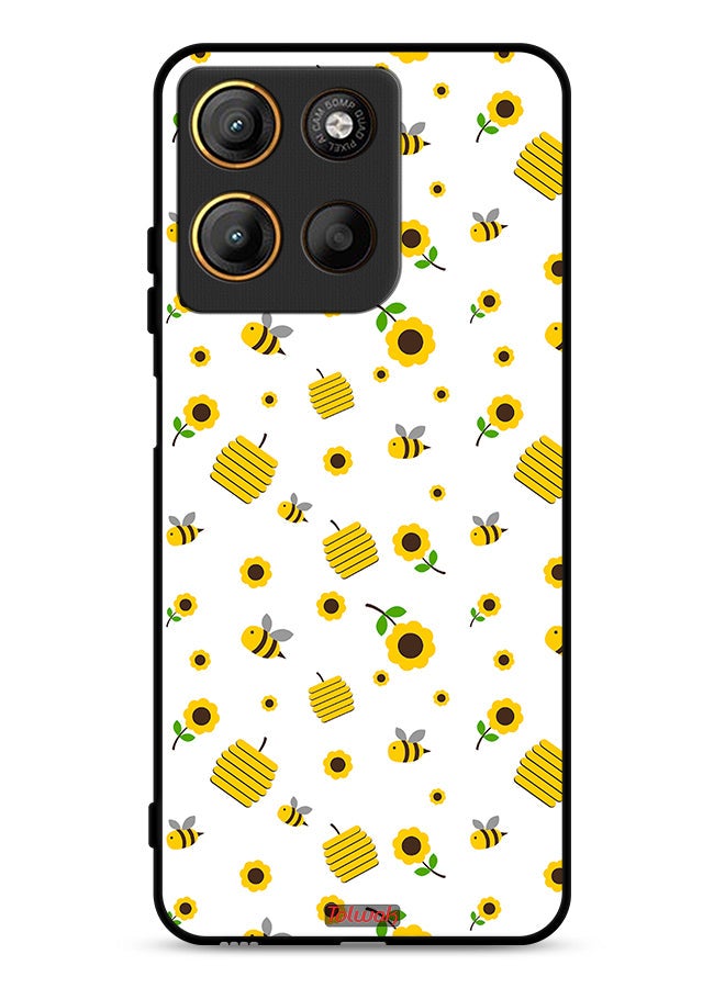 Tolwak Motorola Moto G15 Protective Case Cover Sunflowers And Bees