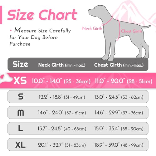 Eagloo Small Dog Harness No Pull, Service Vest with Reflective Strips and Control Handle, Adjustable and Comfortable for Easy Walking, No Choke Pet Harness with 2 Metal Rings, Pink, XS - Image 2