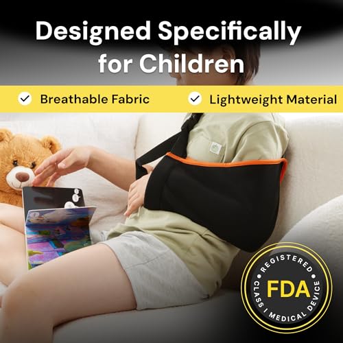 BraceUP Arm Sling for Kids - Comfortable Adjustable Support for Children, Arm Support, Easy On/Off Design (3.5-5 feet tall) - Image 3