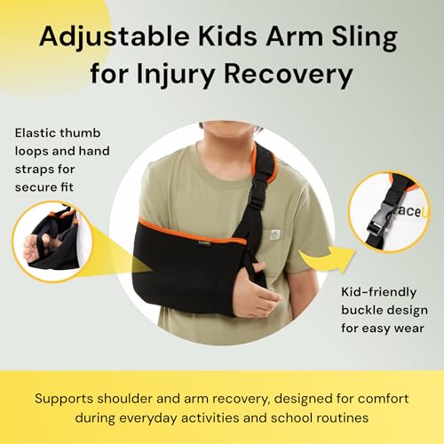 BraceUP Arm Sling for Kids - Comfortable Adjustable Support for Children, Arm Support, Easy On/Off Design (3.5-5 feet tall) - Image 2