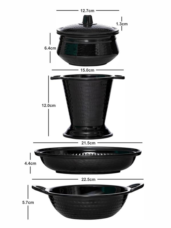Servewell Dotted Indian Serving Set 5 pc Black - Image 3