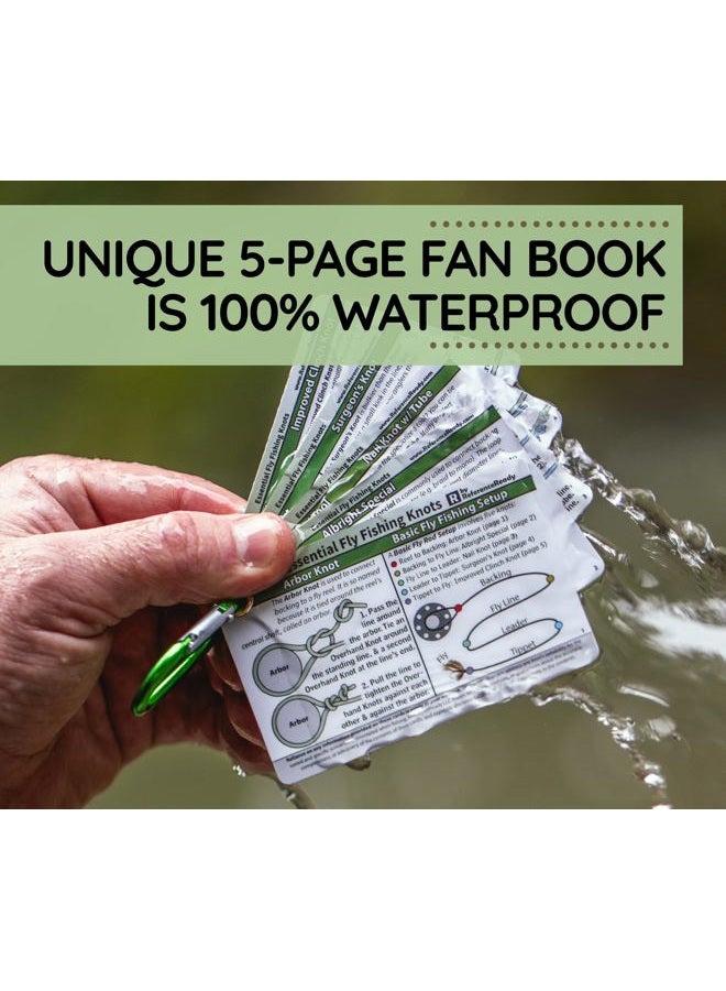 ReferenceReady Fly Fishing Knot Cards - Waterproof Guide to 14 Essential Fly Fishing Knots - Includes Mini Carabiner - Image 3