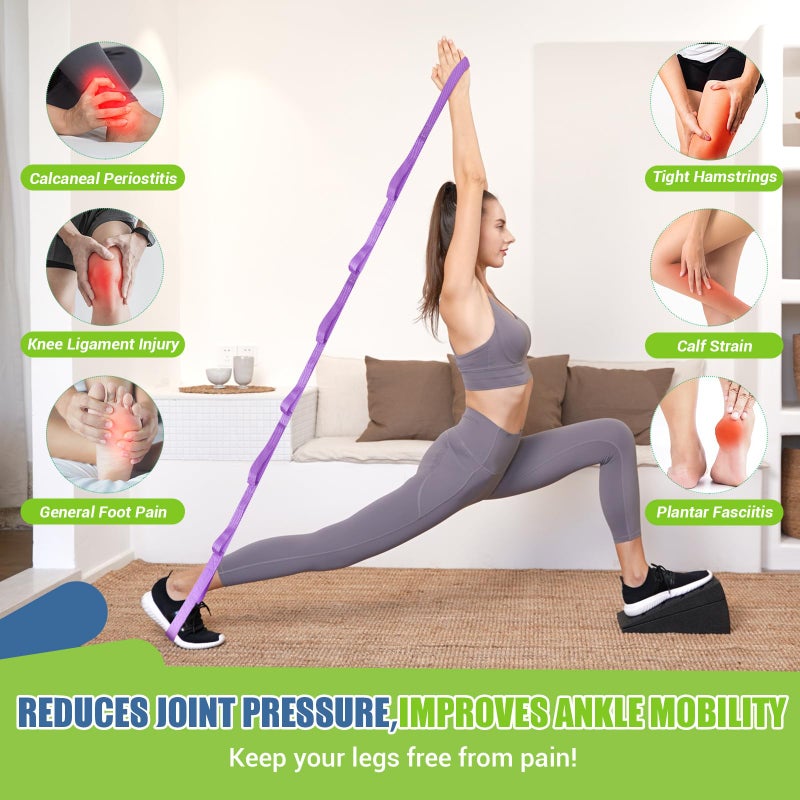 ODCPN Squat Wedge Block, 5 Adjustable Angles Slant Board for Calf Stretching with Stretching Strap & Poster, 520 LBS Heel Elevated Squat Wedge Capacity for Yoga, Ankle Physical Therapy & Mobility - Image 5
