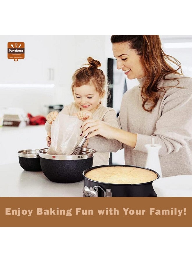 PureBake Premium SGS Certified Cake Moulds | 8 inch Cake Tin- Teflon Coated Removable Base, Non-Stick Cake Tins/Pan/Trays for Microwave, Oven and Bakeware - Image 3