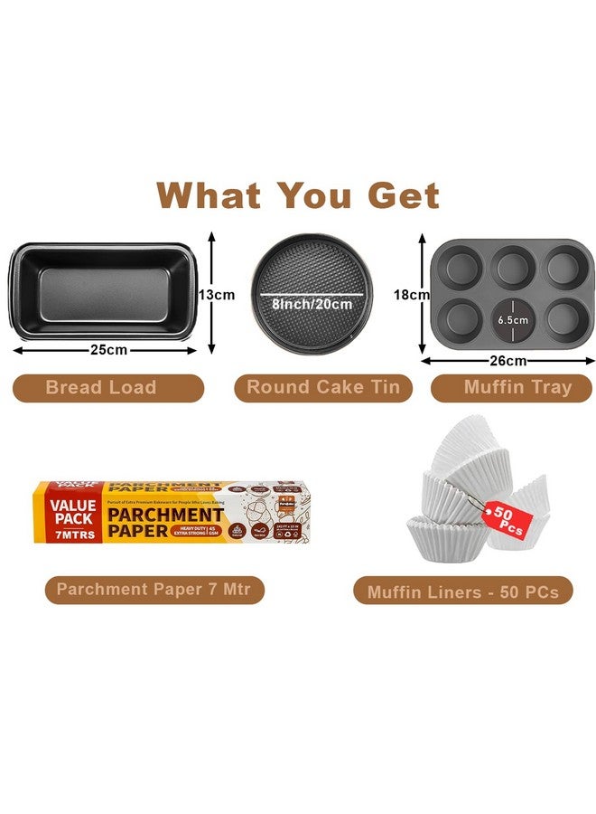 PureBake Premium SGS Certified Cake Moulds | 8 inch Cake Tin- Teflon Coated Removable Base, Non-Stick Cake Tins/Pan/Trays for Microwave, Oven and Bakeware - Image 2