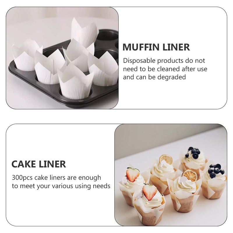 1 Set 300Pcs Shape Cake Packing Cups Oil-proof Dessert Cake Liners - Image 5