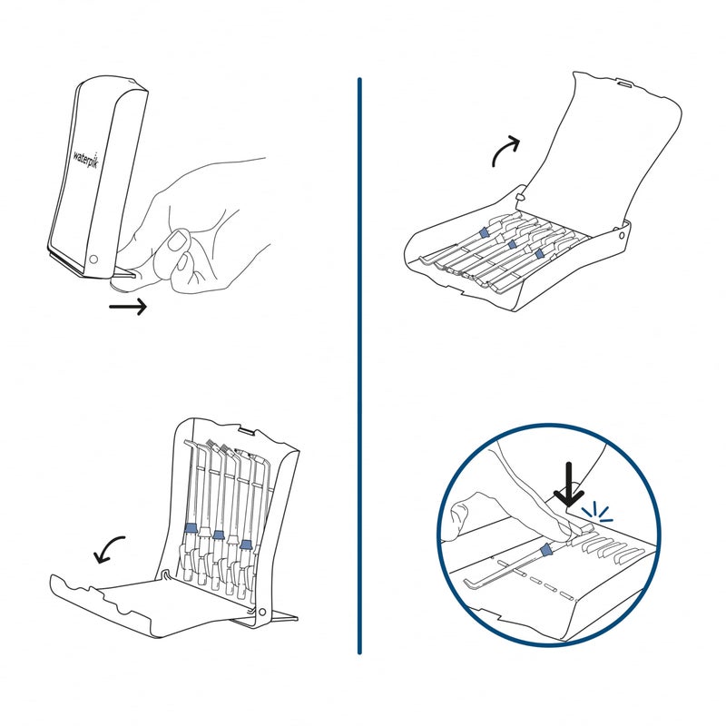 Waterpik Water Flosser 6 Count Replacement Tips With Case, Convenient, Hygienic and Sturdy for Easy Storage and Travel, Includes Precision, Orthodontic, Plaque Seeker Refill Heads Nozzles - Image 4