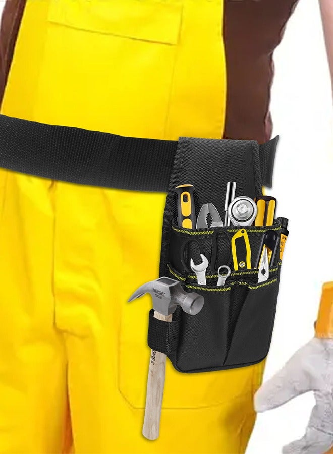 DUNISO Tool waist bag, portable hardware tool storage bag, multifunctional electrician repair kit，with adjustable waist belt, suitable for electricians, carpenters, gardeners, 14x6x28cm  - Image 1