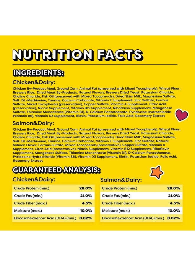 تيمبتيشنز حلوى القطط المقرمشة والناعمة بنكهة الدجاج ومنتجات الألبان والسلمون ومنتجات الألبان المقرمشة، 6.3 أونصة، عبوة متنوعة من 4 قطع - Image 5