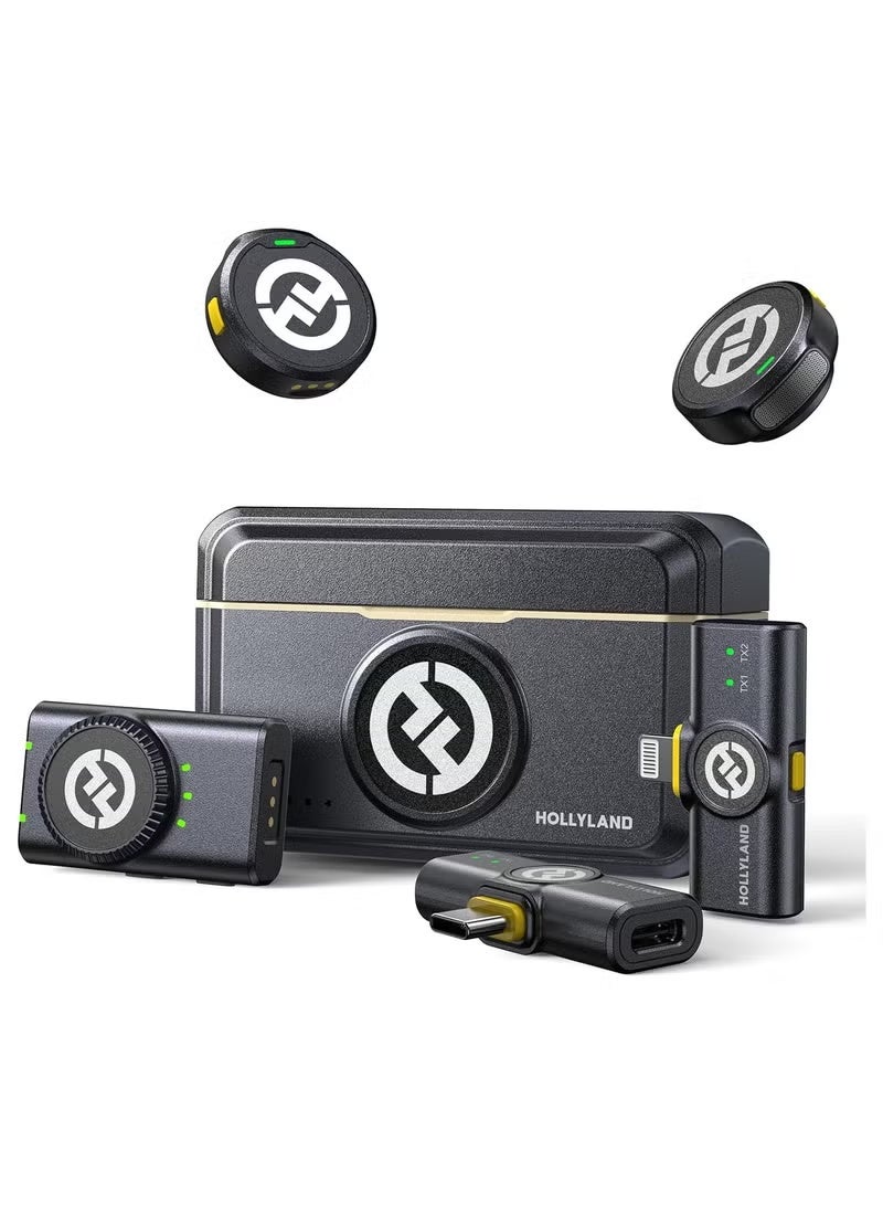 Hollyland LARK M2 Wireless Microphone for iPhone, Android & Camera, 48KHz 24Bit Hi-Fi Audio, 1000ft Wireless Range, Noise Cancellation, 40-Hour Battery, Perfect for Vlogging, YouTube & Streaming - Image 1