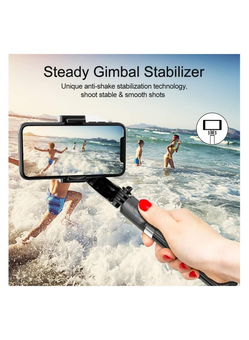 Selfie Stick Gimbal Stabilizer,  360° Rotation Tripod with Wireless Remote, Portable Phone Holder, Auto Balance 1-Axis Gimbal for Smartphones Tiktok Vlog Youtuber Live Video Record  - Image 2