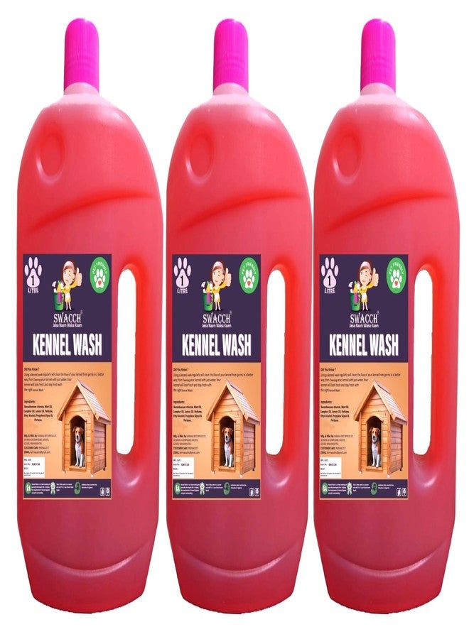 swacch Kennel Wash (1 Litre) (Pack of 3) Rose I Pet Stain & Odour Remover I Pet Floor Cleaner Liquid I Dog and Cat Friendly - Image 1
