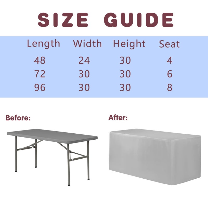 Holidayideas Royal Blue Fitted Table Clothes - 72 X 30 Inch - 2 Pack Rectangle Table Covers For 6 Foot Tables  Polyester Fabric Tablecloths For Folding Table  Parties  Holiday Dinner  Trade Show - Image 5