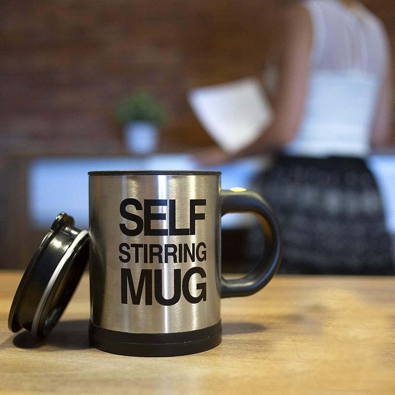 CELLEBII Stainless Steel Insulated Coffee Mug Coffee Mug self Stirring self String Coffee Mug Insulated Vacuum Travel Coffee Mug Pack of 1 - Image 4