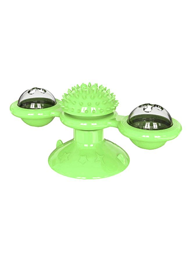 NIBEMINENT Interactive Windmill Turntable Toy With Scratcher Green/Clear 16x7cm - Image 1