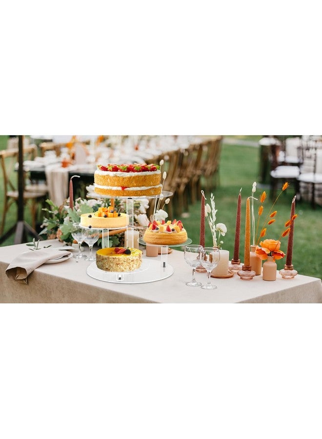 YestBuy Cupcake Stand, Round Cake Stand, 4 Tier Cupcakes and Cakes Comb for 8-12 Inch Cakes, Tiered Cupcake Tree Tower, Clear Dessert Display Stand for Dessert Table Wedding Birthday Party - Image 3