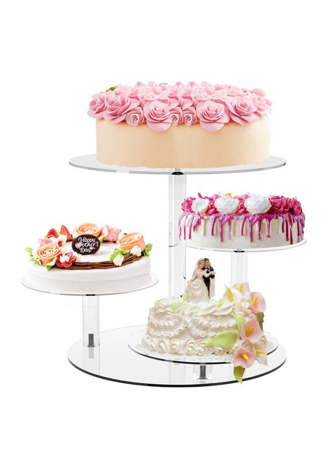 YestBuy Cupcake Stand, Round Cake Stand, 4 Tier Cupcakes and Cakes Comb for 8-12 Inch Cakes, Tiered Cupcake Tree Tower, Clear Dessert Display Stand for Dessert Table Wedding Birthday Party - Image 1