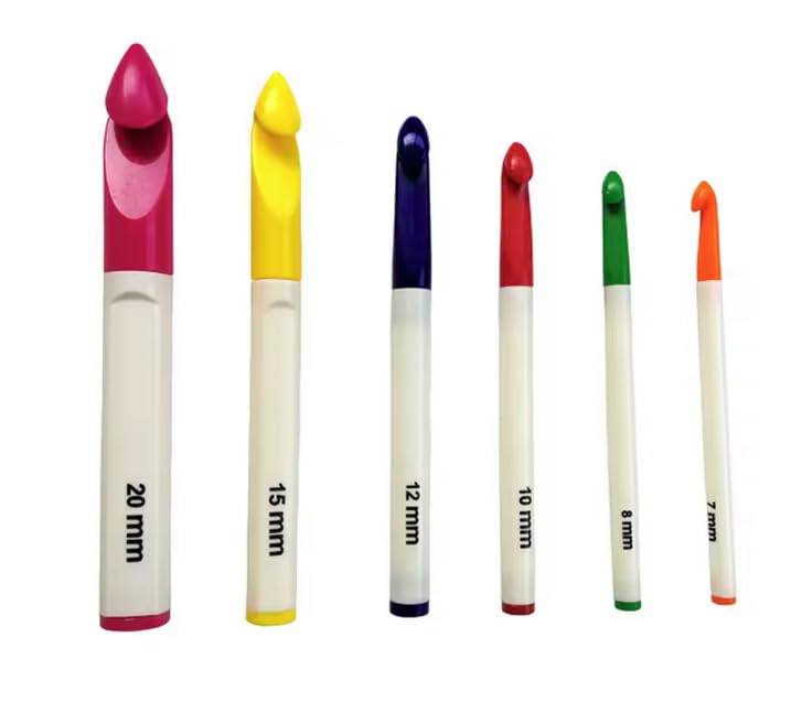 7-20mm Multicolor 7pcs/Set Knitting Needles Plastic Candy Crochet Hook Set - Image 3