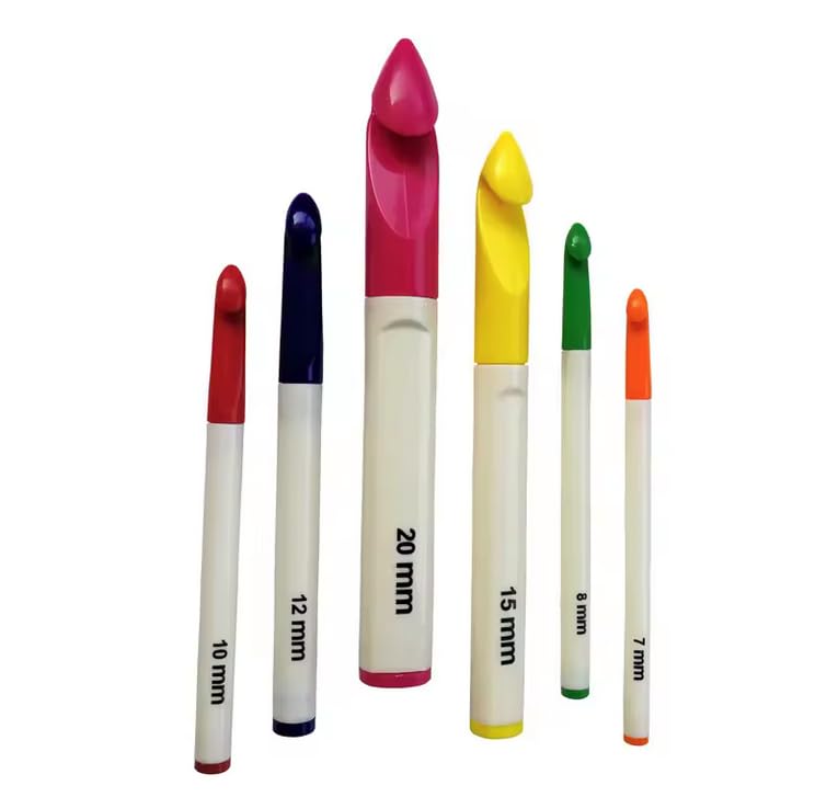 7-20mm Multicolor 7pcs/Set Knitting Needles Plastic Candy Crochet Hook Set - Image 1