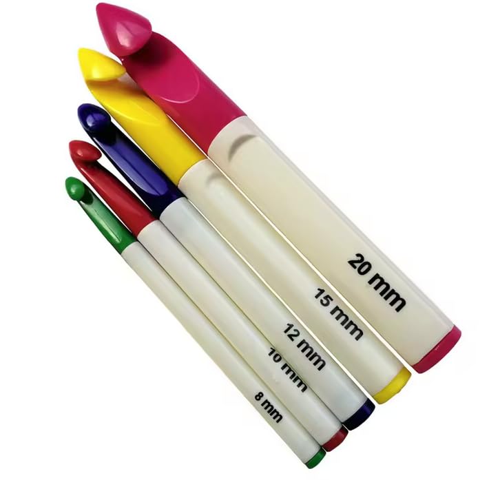 7-20mm Multicolor 7pcs/Set Knitting Needles Plastic Candy Crochet Hook Set - Image 4