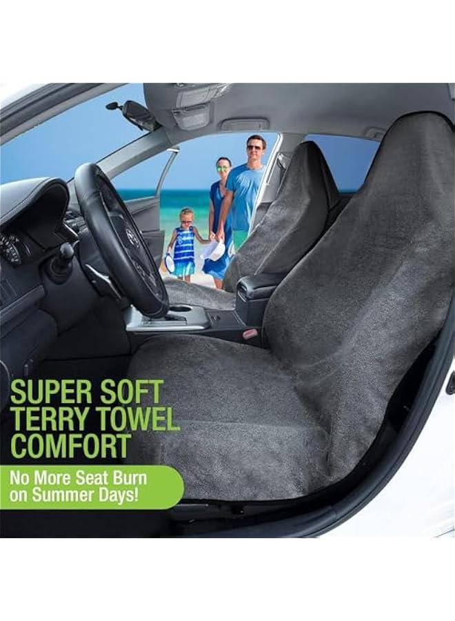 HOOKOR Waterproof Seat Cover,Washable Removable Non Slip Sweat Car seat, Driver Interior Accessories for Most Cars, Trucks, SUV, Van (Grey) - Image 4