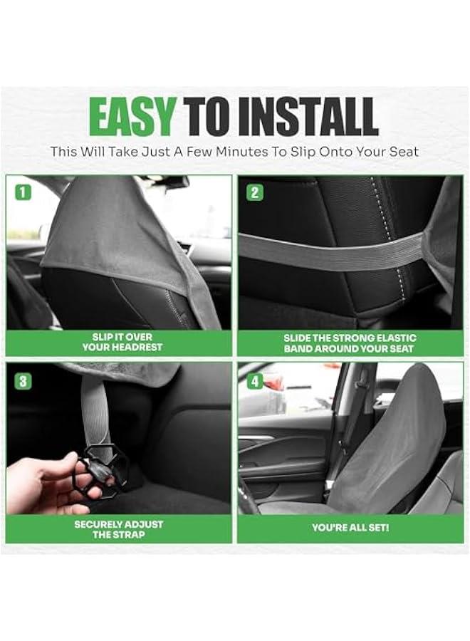 HOOKOR Waterproof Seat Cover,Washable Removable Non Slip Sweat Car seat, Driver Interior Accessories for Most Cars, Trucks, SUV, Van (Grey) - Image 5