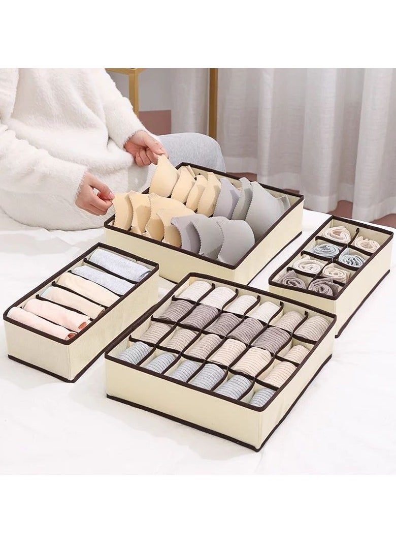 Generic - Foldable underwear organizer for organizing and dividing drawers and storing socks, baby clothes and crafts. The organizer consists of 4 pieces-N - Image 1