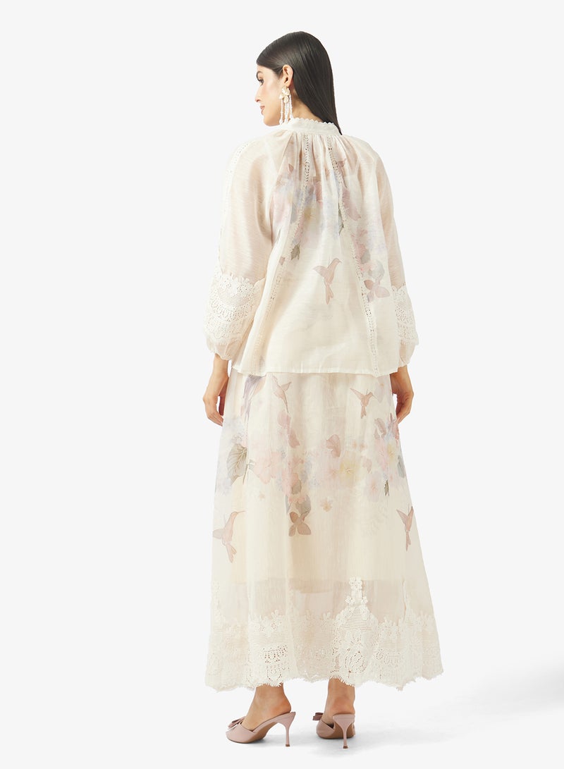 Khizana Floral Print Top & Skirt Set - Image 2