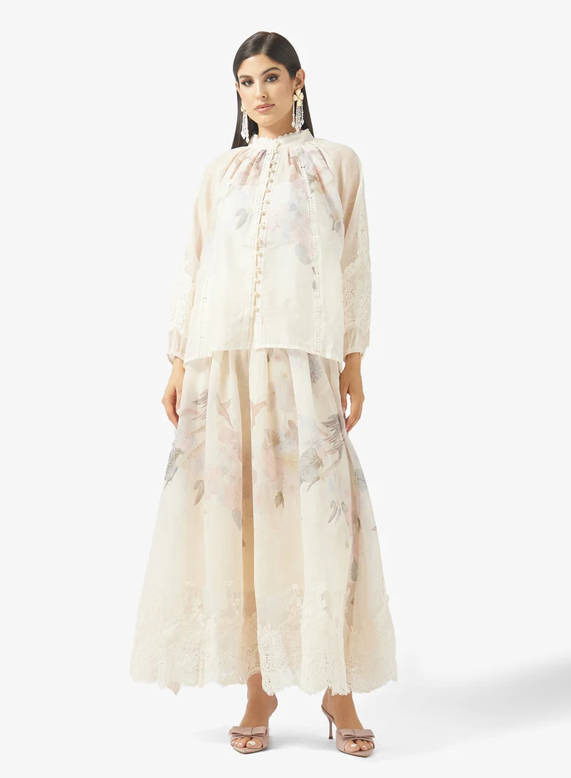 Floral Print Top & Skirt Set