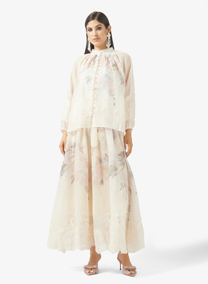 Khizana Floral Print Top & Skirt Set - Image 1