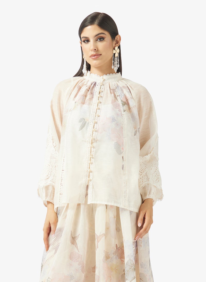 Khizana Floral Print Top & Skirt Set - Image 3