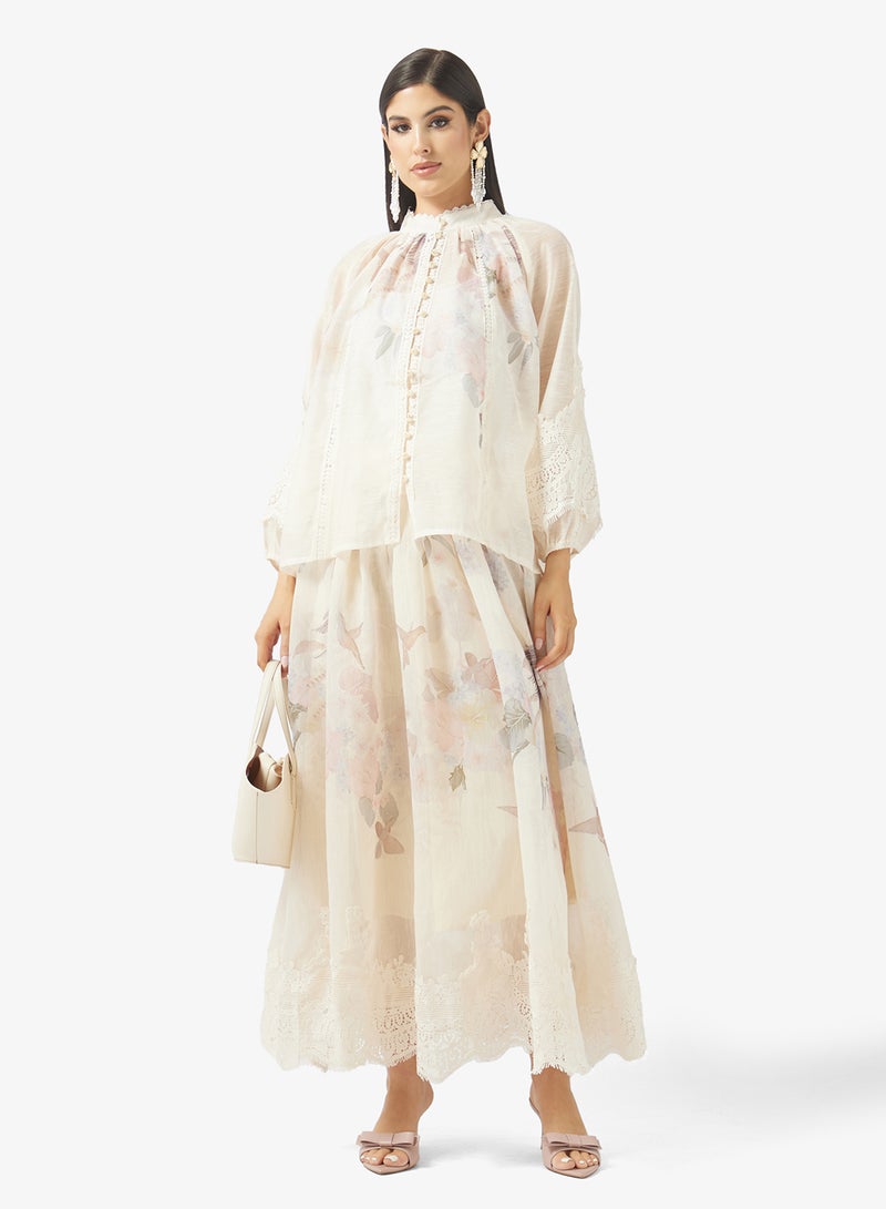 Khizana Floral Print Top & Skirt Set - Image 5