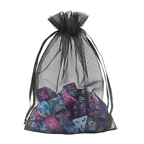 HRX Package Black Organza Bags 5x7 inch 100pcs, Mesh Candy Bags Jewelry Pouches Drawstring Empty Sachet for Present Wedding Giveaways - Image 5