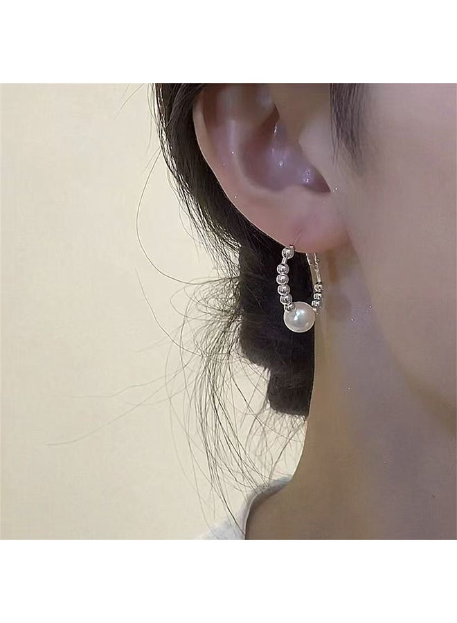 Lemon Dainty Huggie Hoop Earrings with Dangle for Women, Small Hoop Earring with Charm - Pearl, Coin, Moon Star, Butterfly, 18K Gold Plated Sterling Silver Minimalist Jewelry Gift Set for Her - Image 4