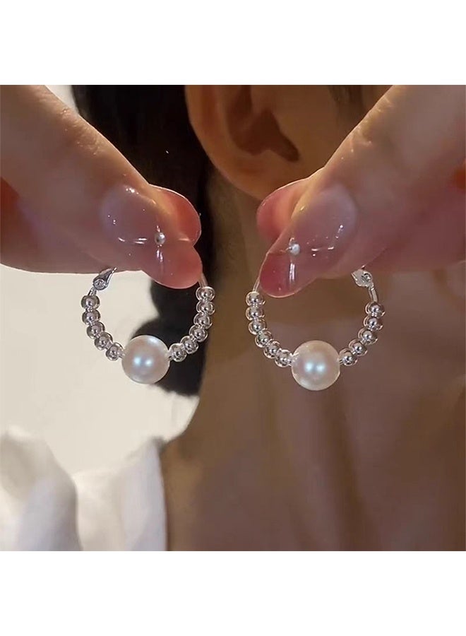 Lemon Dainty Huggie Hoop Earrings with Dangle for Women, Small Hoop Earring with Charm - Pearl, Coin, Moon Star, Butterfly, 18K Gold Plated Sterling Silver Minimalist Jewelry Gift Set for Her - Image 3