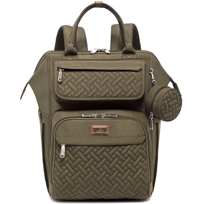 BabbleRoo Diaper Bag Army Green Laptop Backpack Unisex