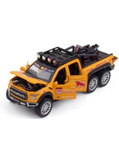 CHE ZHI 1:28 Red Bull Alloy Diecast Metal Cars Truck Model - Pull Back Vehicle Toy for Boys and Girls (Yellow)  - Image 1