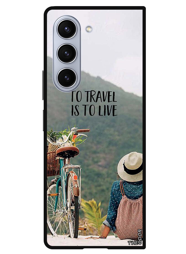 Theodor Protective Case Anti Scratch Shock Proof Bumper Cover For Samsung Galaxy Z Fold 6 To Travel Is To Live - Image 1