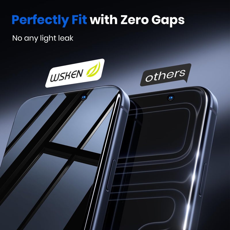 WSKEN for iPhone 17 Pro Max Privacy Screen Protector - 3D Full Coverage, 24Â° Anti Spy & Auto Installation Full Edge Coverage Case Friendly Fit Tempered Glass Screen Protector 17 ProMax - Image 2